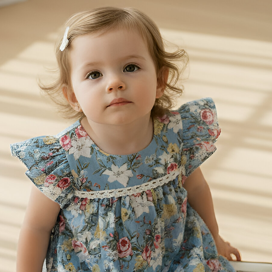 Baby Girls Maisy Dress - Blue Blossom