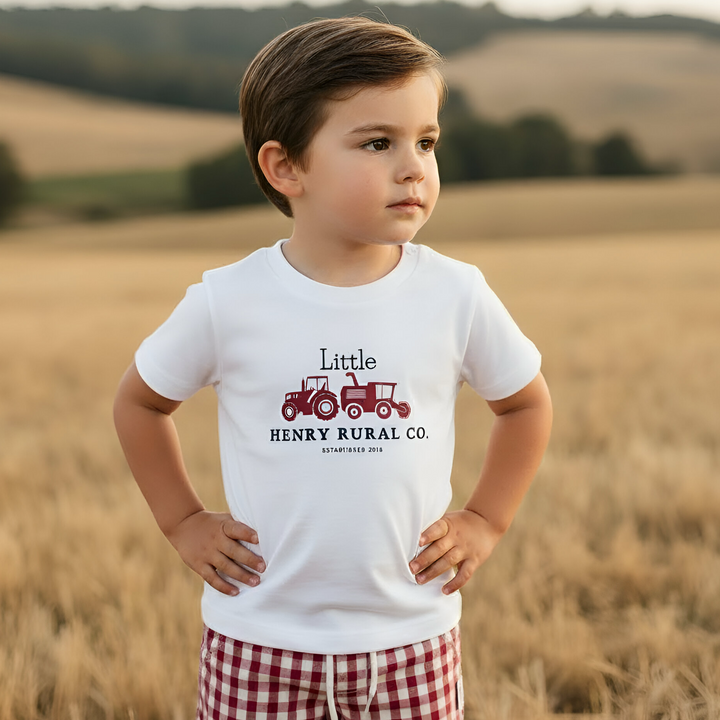 Boys Tractor Tee - Red 26