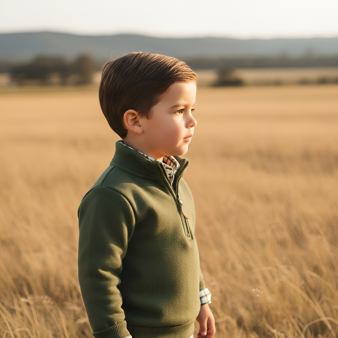 Boys Harry Jumper - Dark Olive