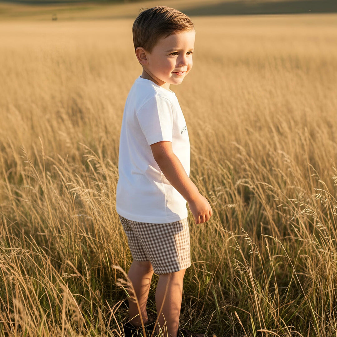 Boys Sonny Shorts - Brown Check 26
