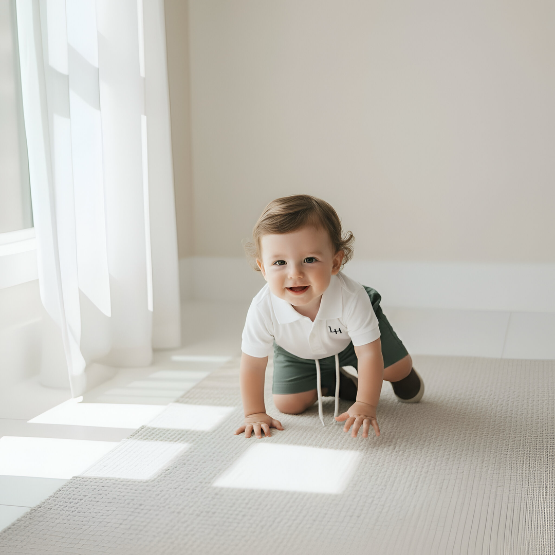 Baby Boys Sonny Short - Green Linen