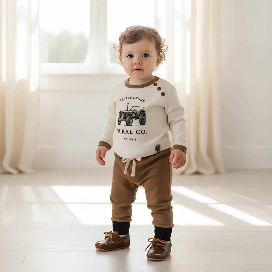 Baby Boys Comfy Pants - Chestnut