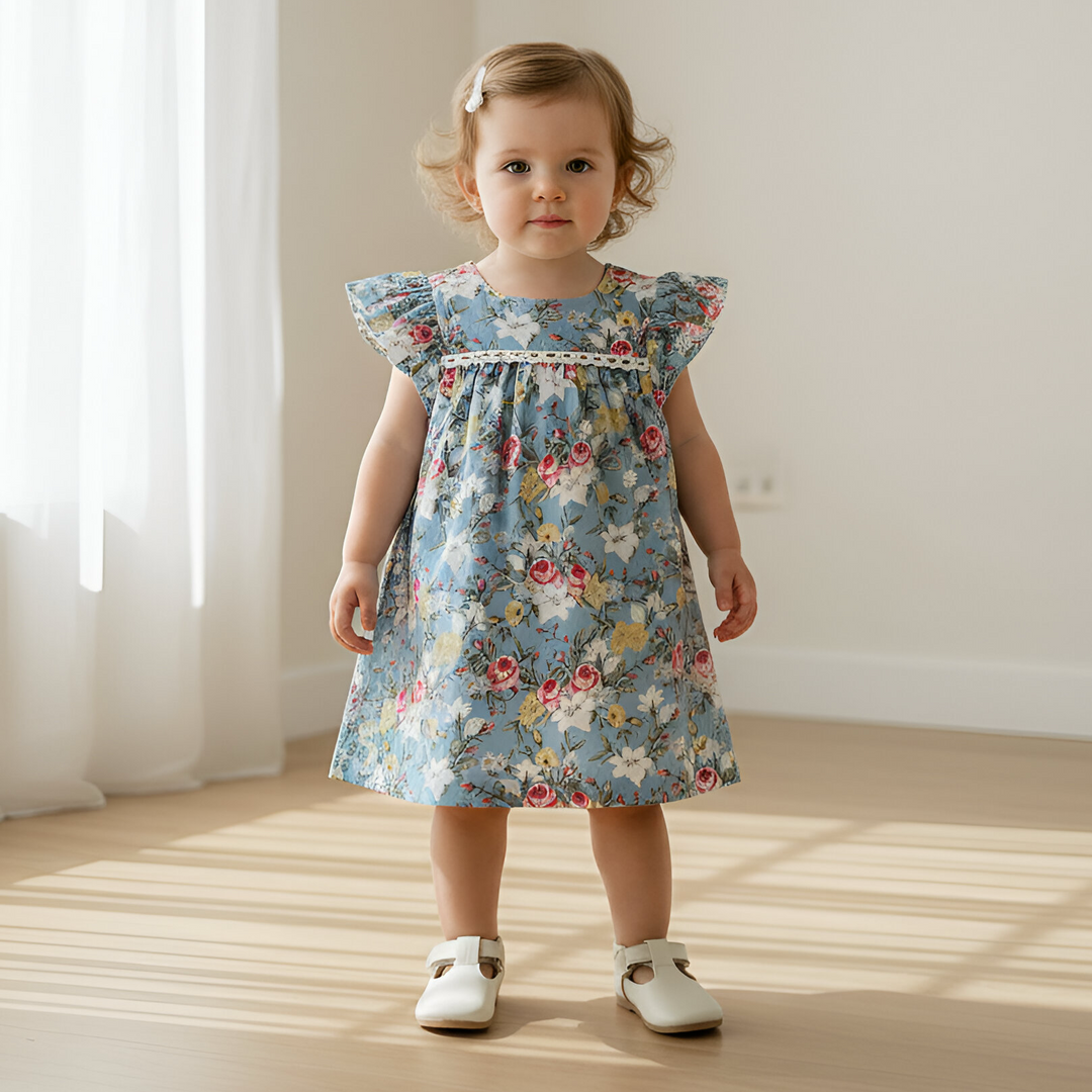 Baby Girls Maisy Dress - Blue Blossom