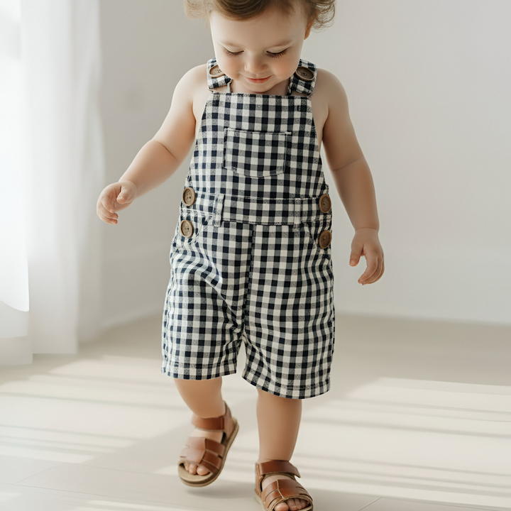 Baby Boys Roy Dungaree - Navy Check 26