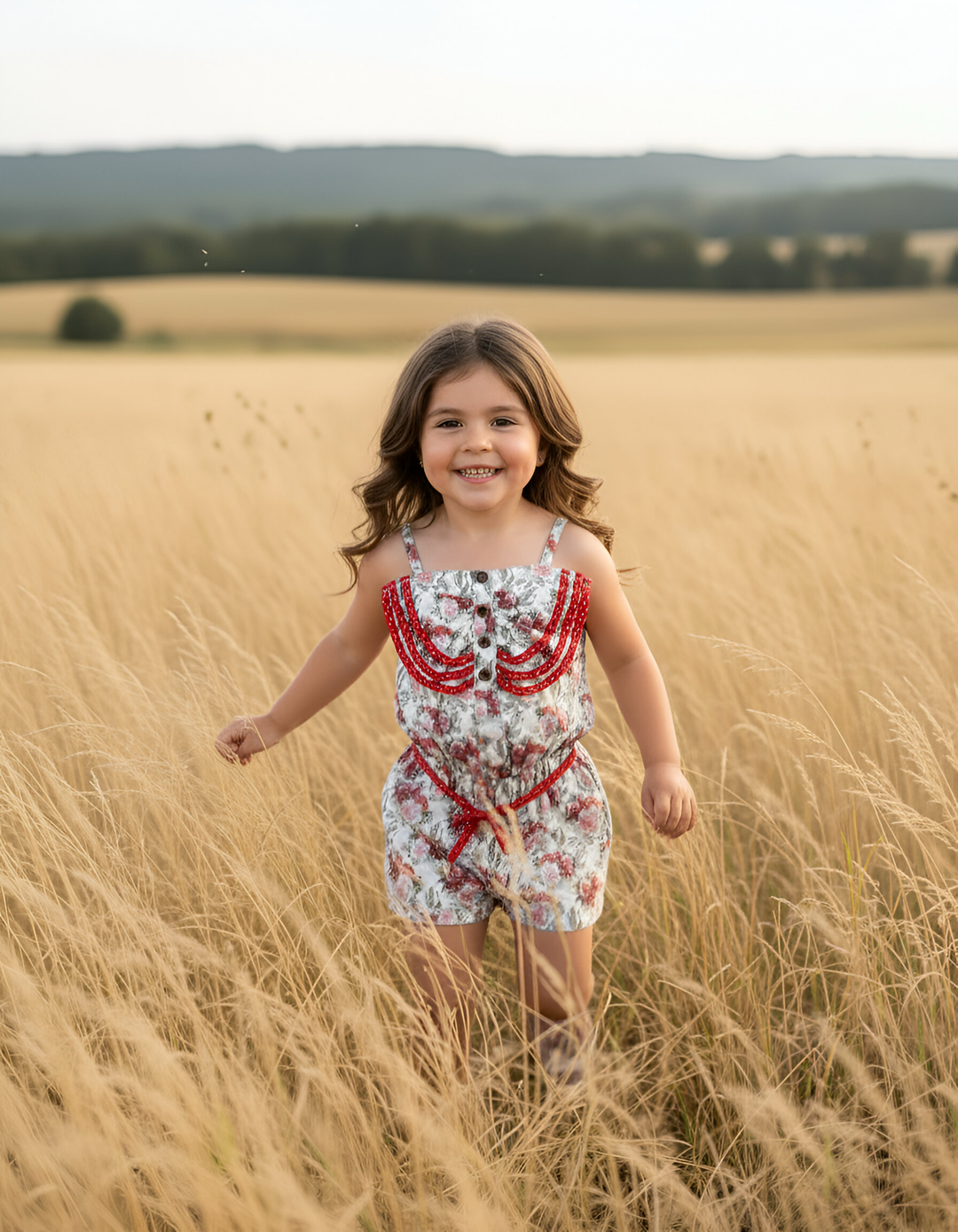 Girls Miranda Playsuit - Festive Florals