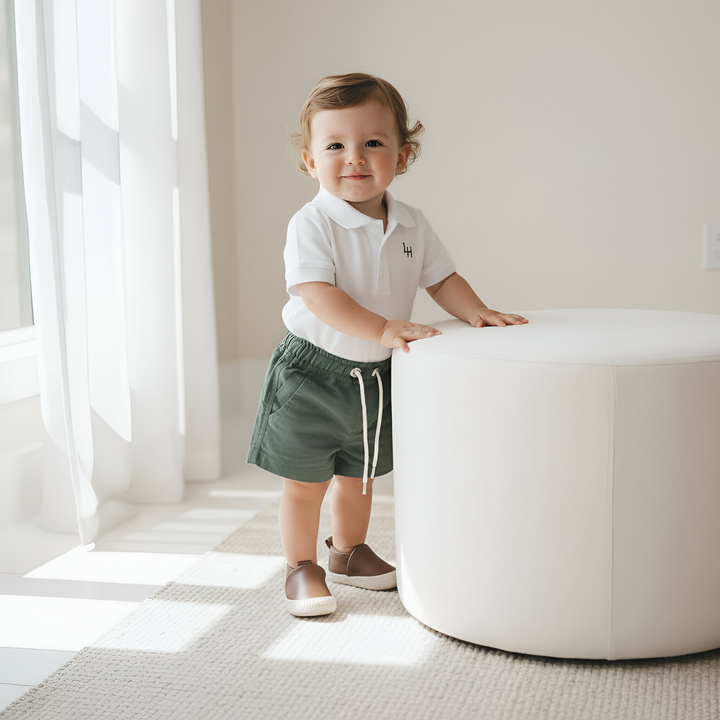 Baby Boys Sonny Short - Green Linen