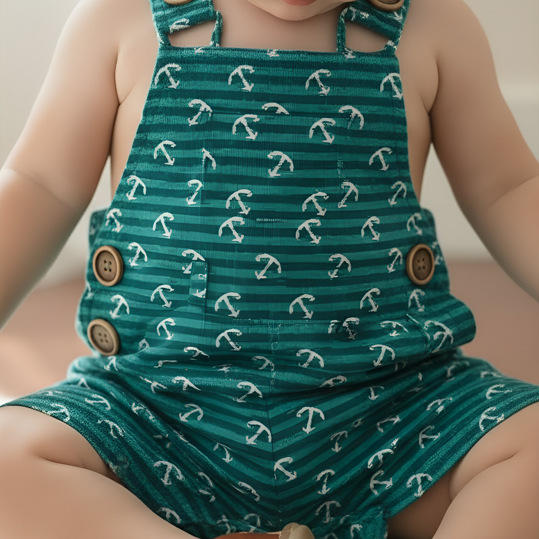 Baby Boys Roy Dungaree - Coastal Anchors 26