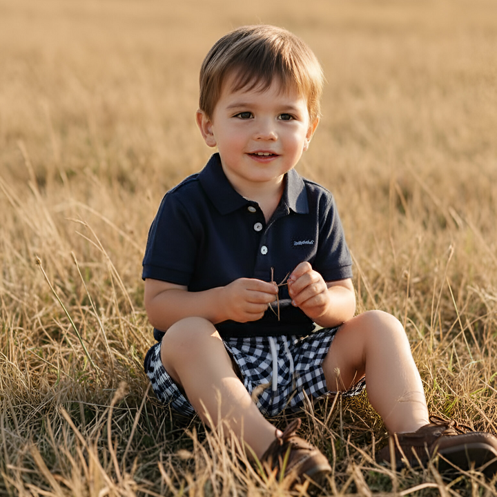 Boys Sonny Shorts - Navy Check