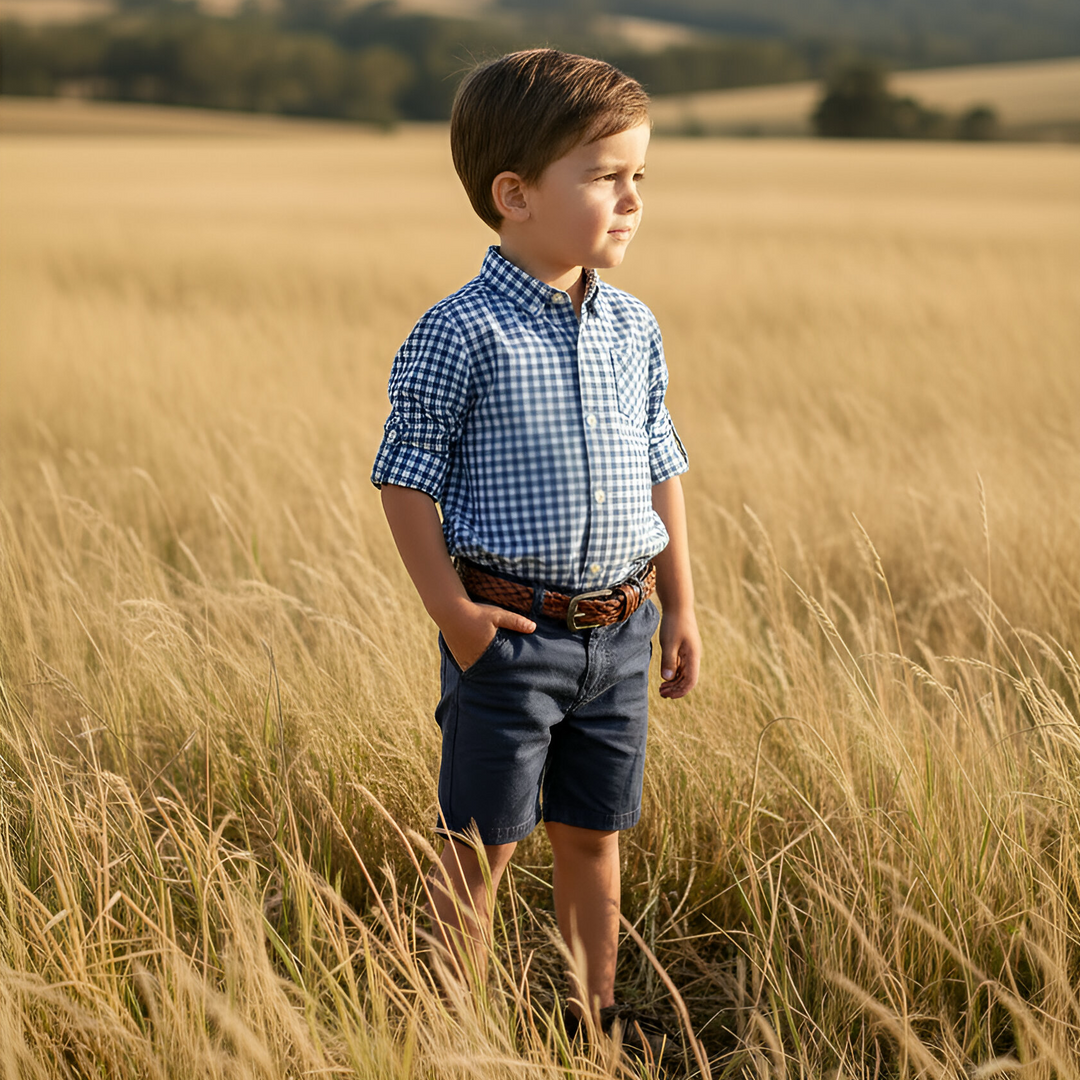 Boys Dress Shirt - Blue Check 26