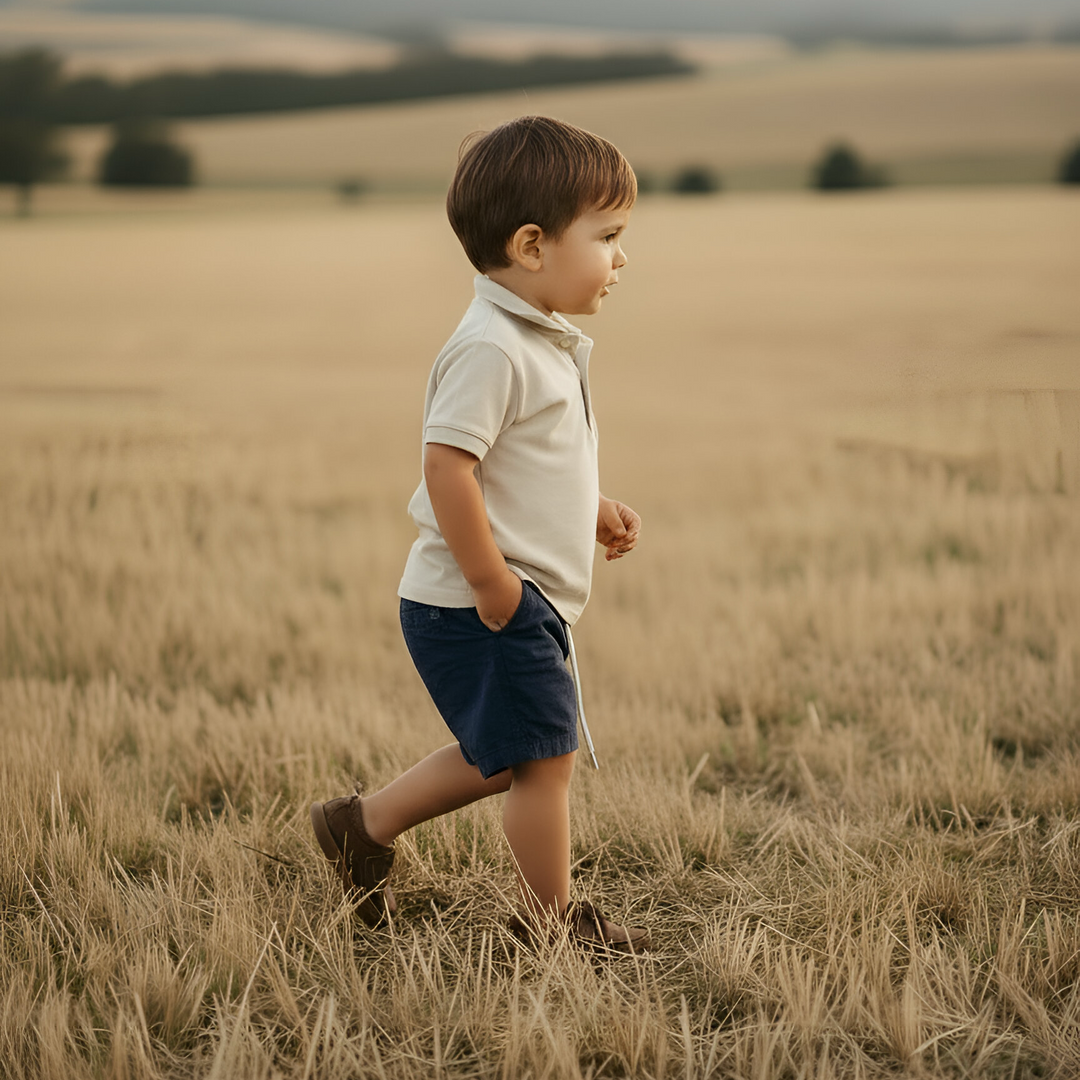 Boys Polo Shirt - Beige Grey 26