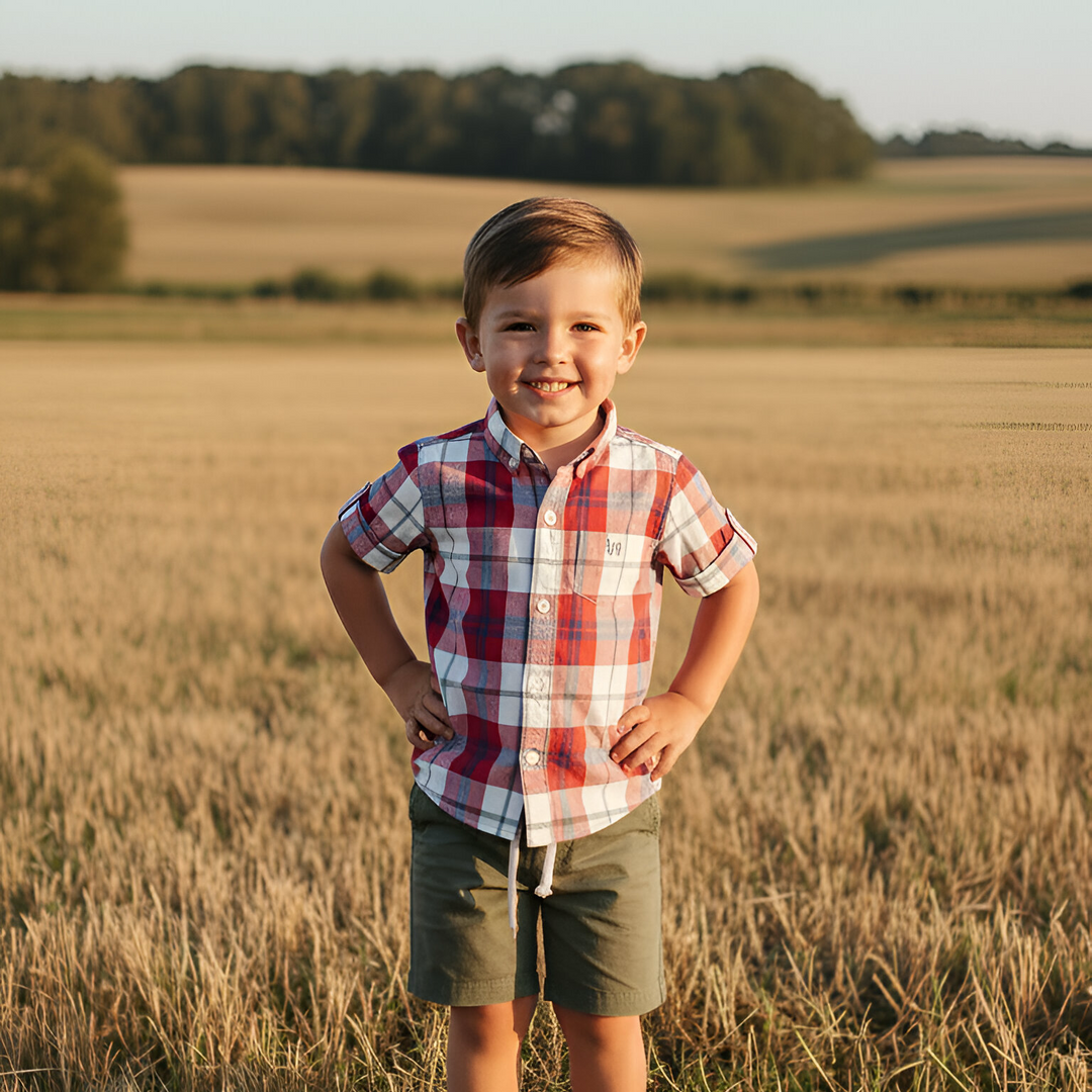 Boys Sonny Shorts - Green Linen
