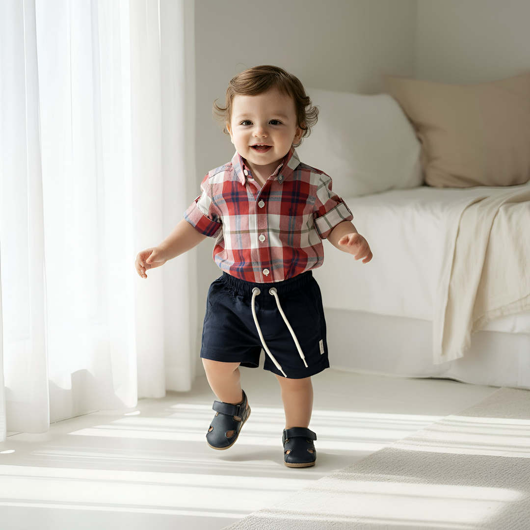 Baby Boys Sonny Short - Navy Linen