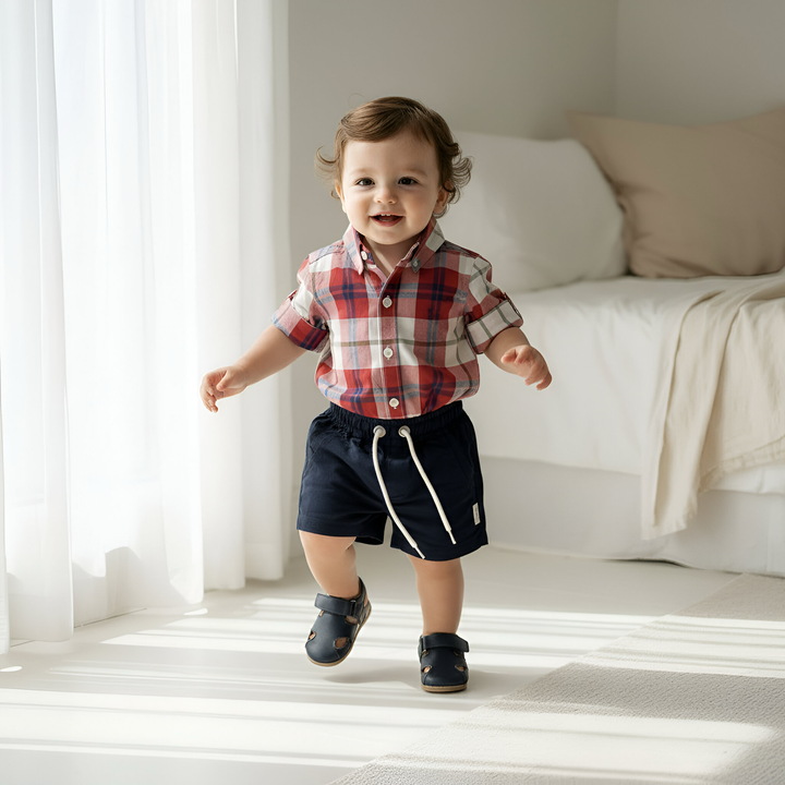 Baby Boys Sonny Short - Navy Linen