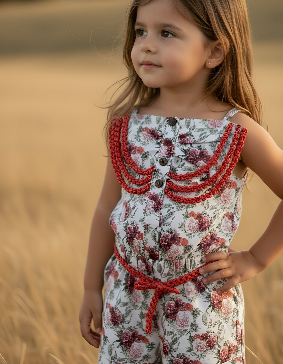 Girls Miranda Playsuit - Festive Florals