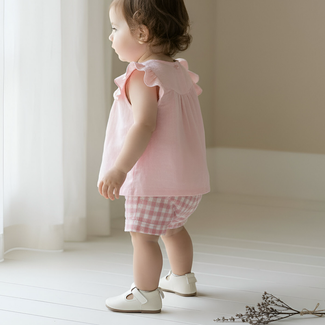 Baby Girls Lucy Shorts - Pink Check