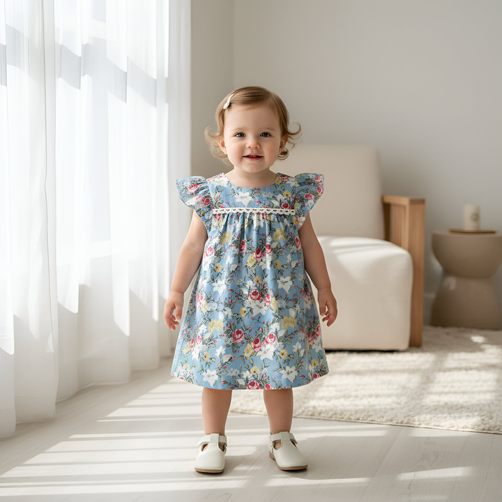 Baby Girls Maisy Dress - Blue Blossom