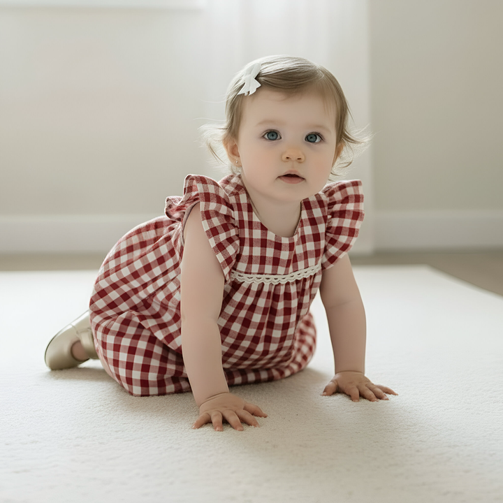 Baby Girls Maisy Dress - Red Check