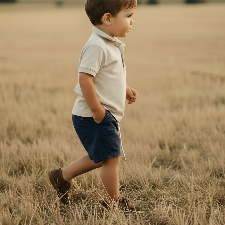 Boys Sonny Shorts - Navy Linen 26