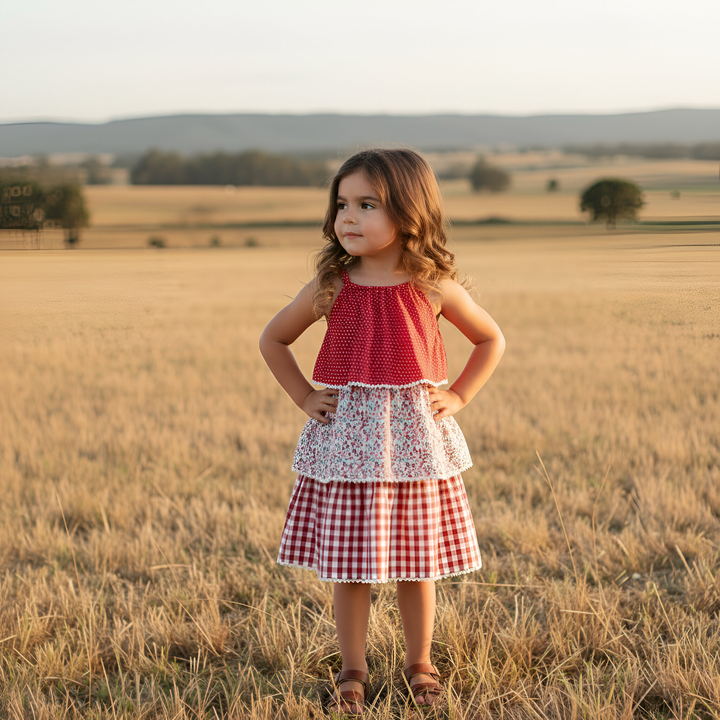 Girls Sadie Dress -  Festive Floral 25