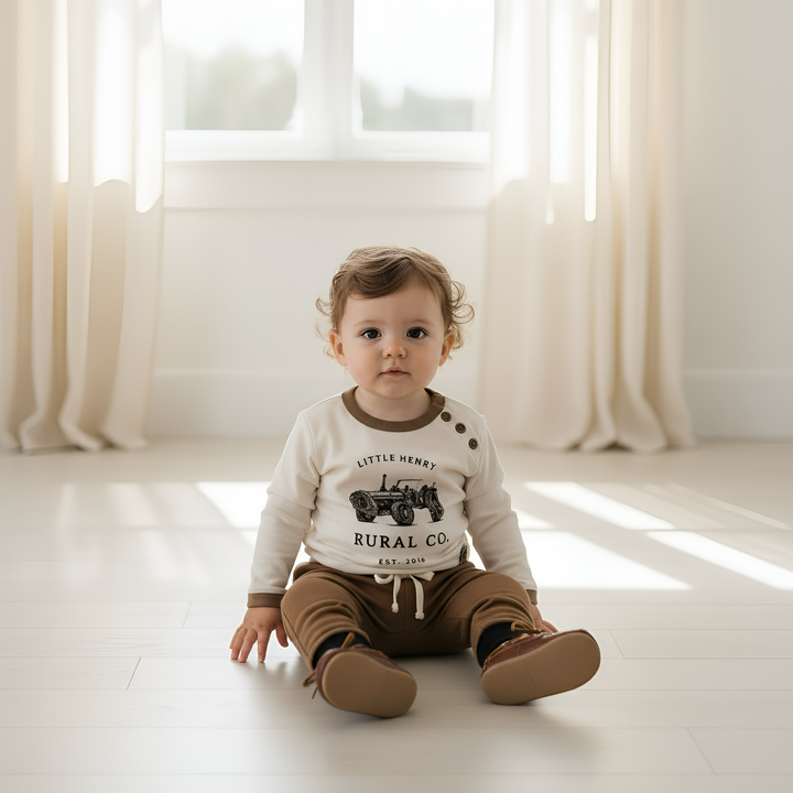 Baby Boys LS Graphic Tee - Vintage Tractor