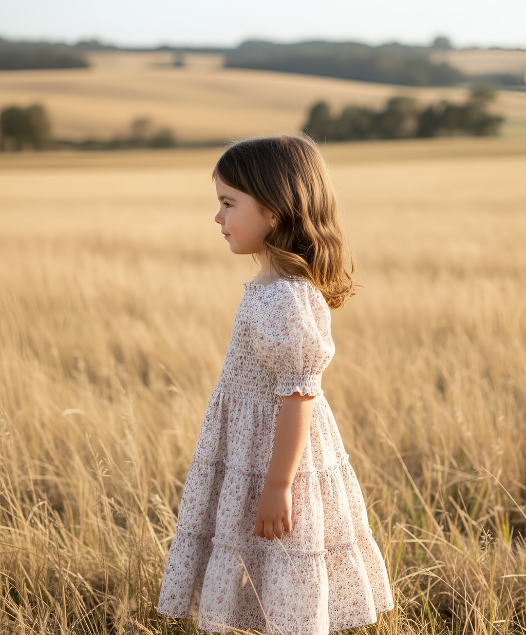 Girls Daisy Dress -  Pink Floral