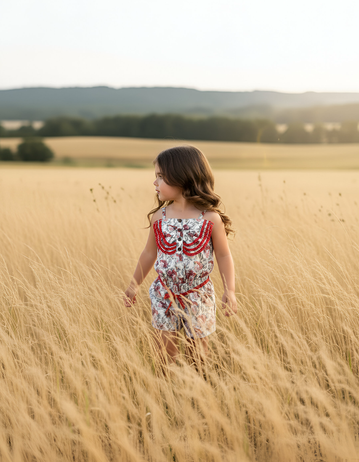 Girls Miranda Playsuit - Festive Florals