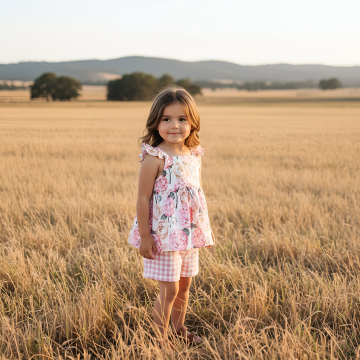 Girls Esme Top - Pink Blossom