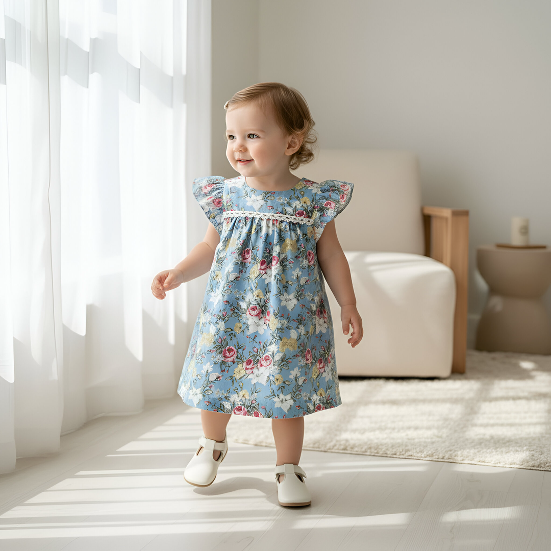 Baby Girls Maisy Dress - Blue Blossom