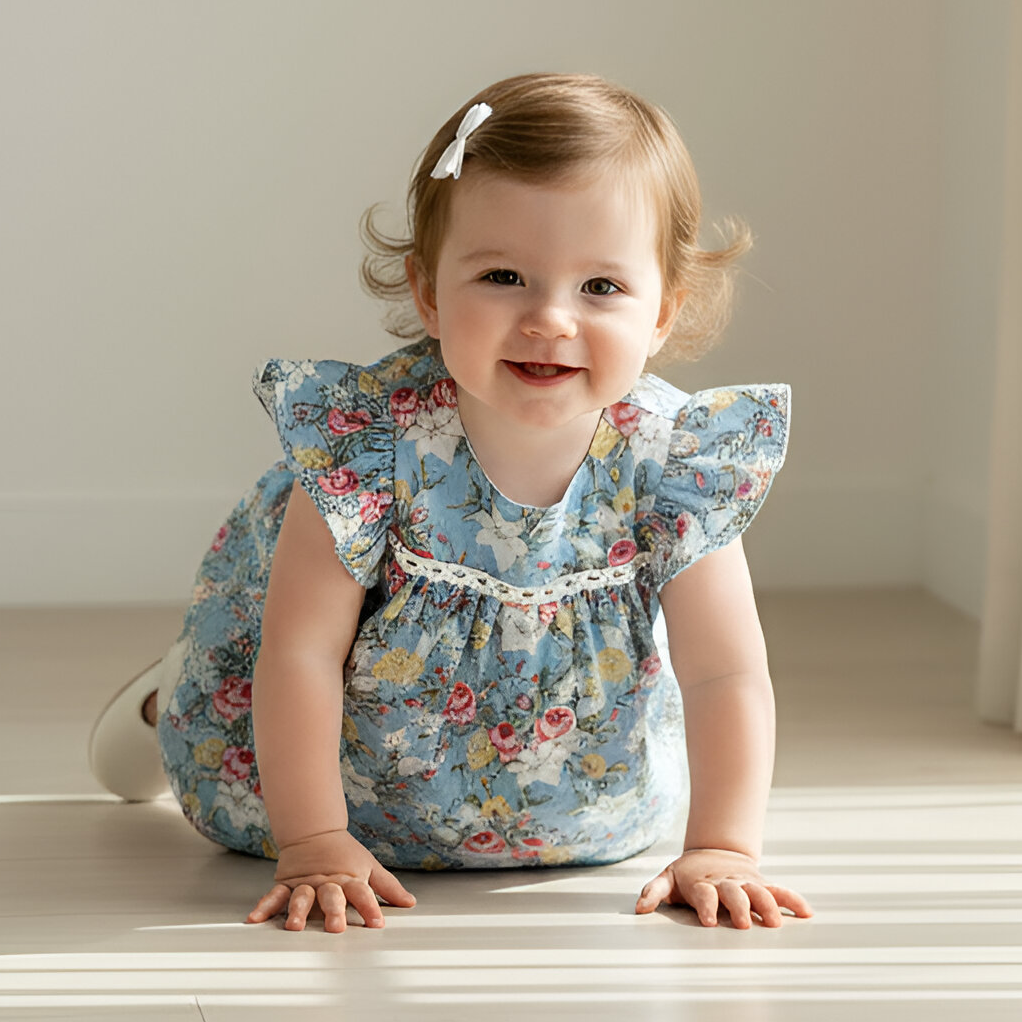 Baby Girls Maisy Dress - Blue Blossom