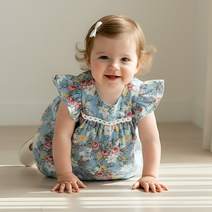 Baby Girls Maisy Dress - Blue Blossom