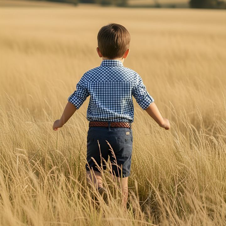 Boys Dress Shirt - Blue Check 26