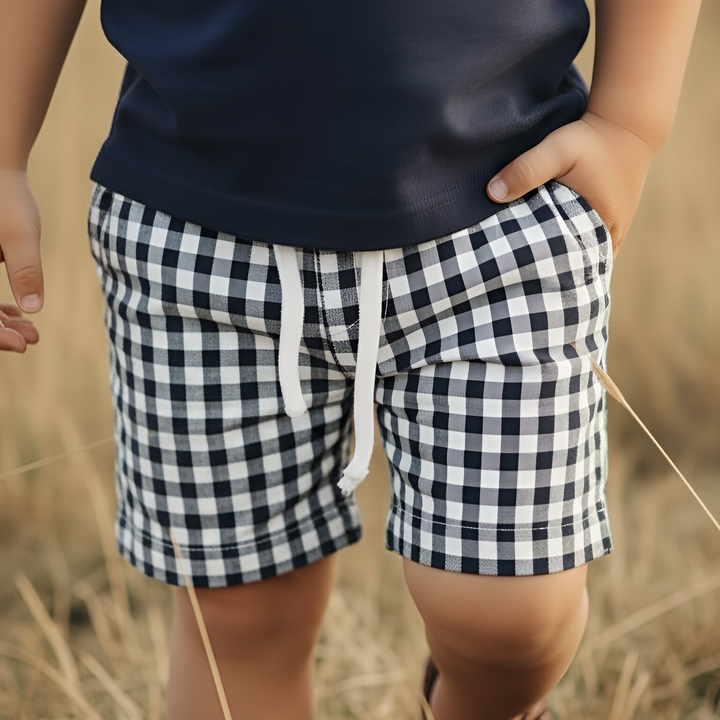 Boys Sonny Shorts - Navy Check