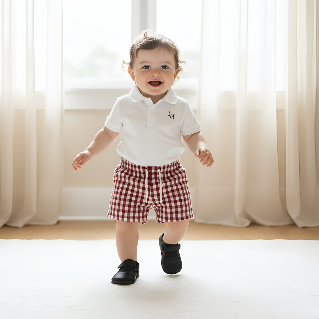 Baby Boys Sonny Short - Red Check 26