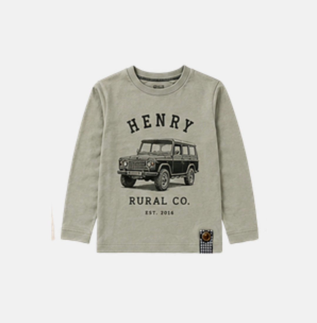Boys LS Tee - Henry Rural Co - Sand