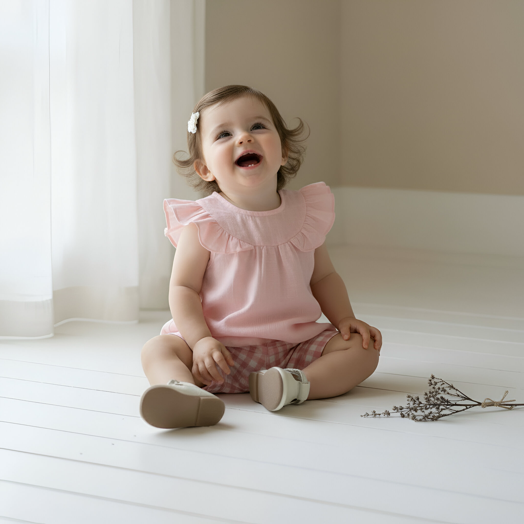 Baby Girls Lucy Shorts - Pink Check