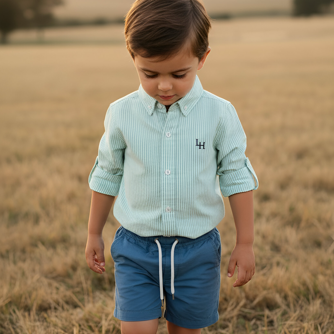 Boys Sonny Shorts - Blue Linen 26