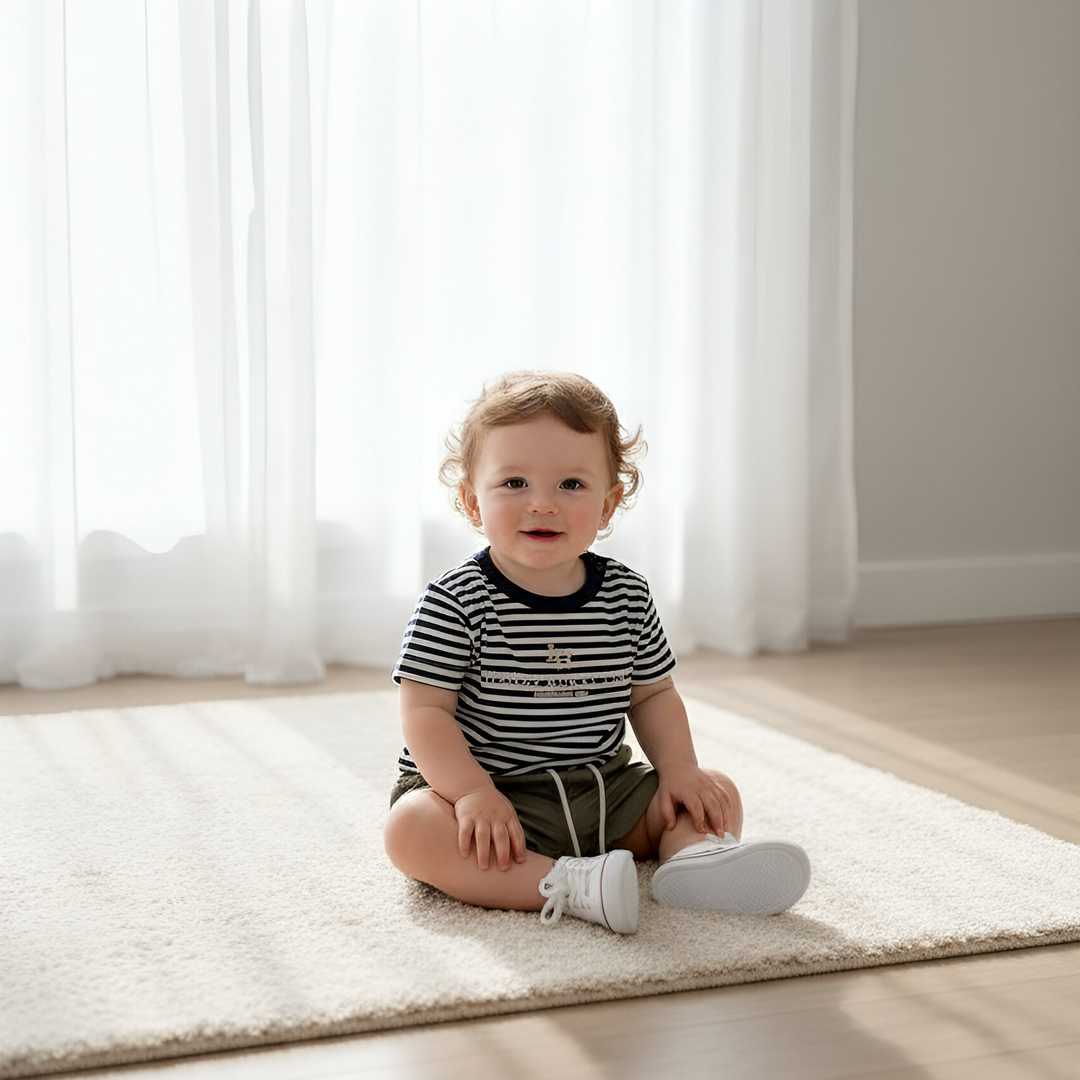 Baby Boys Henry Rural Co Tee - Navy White Stripe 26