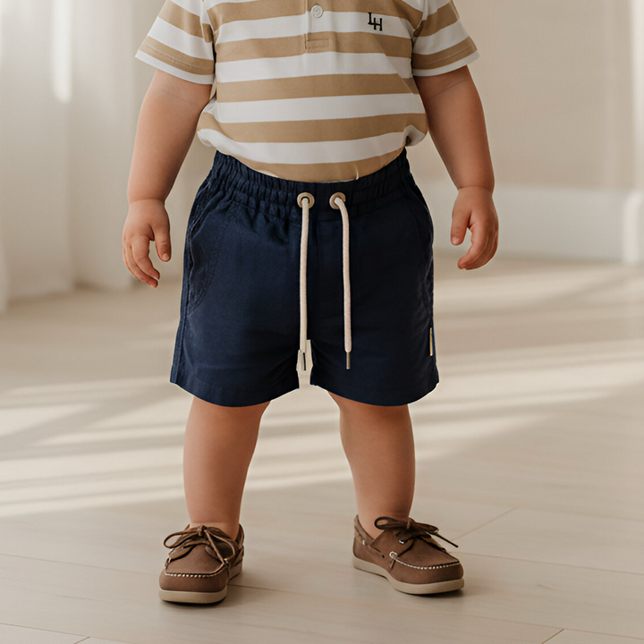 Baby Boys Sonny Short - Navy Linen