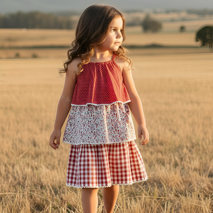 Girls Sadie Dress -  Festive Floral 25
