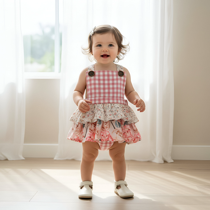 Baby Girls Frilly Playsuit -  Pretty Blossom