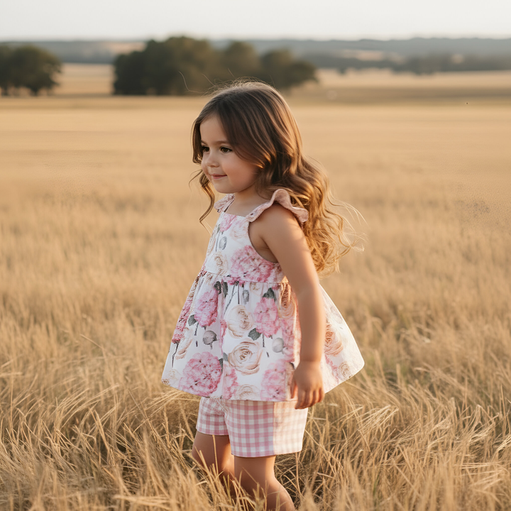 Girls Esme Top - Pink Blossom