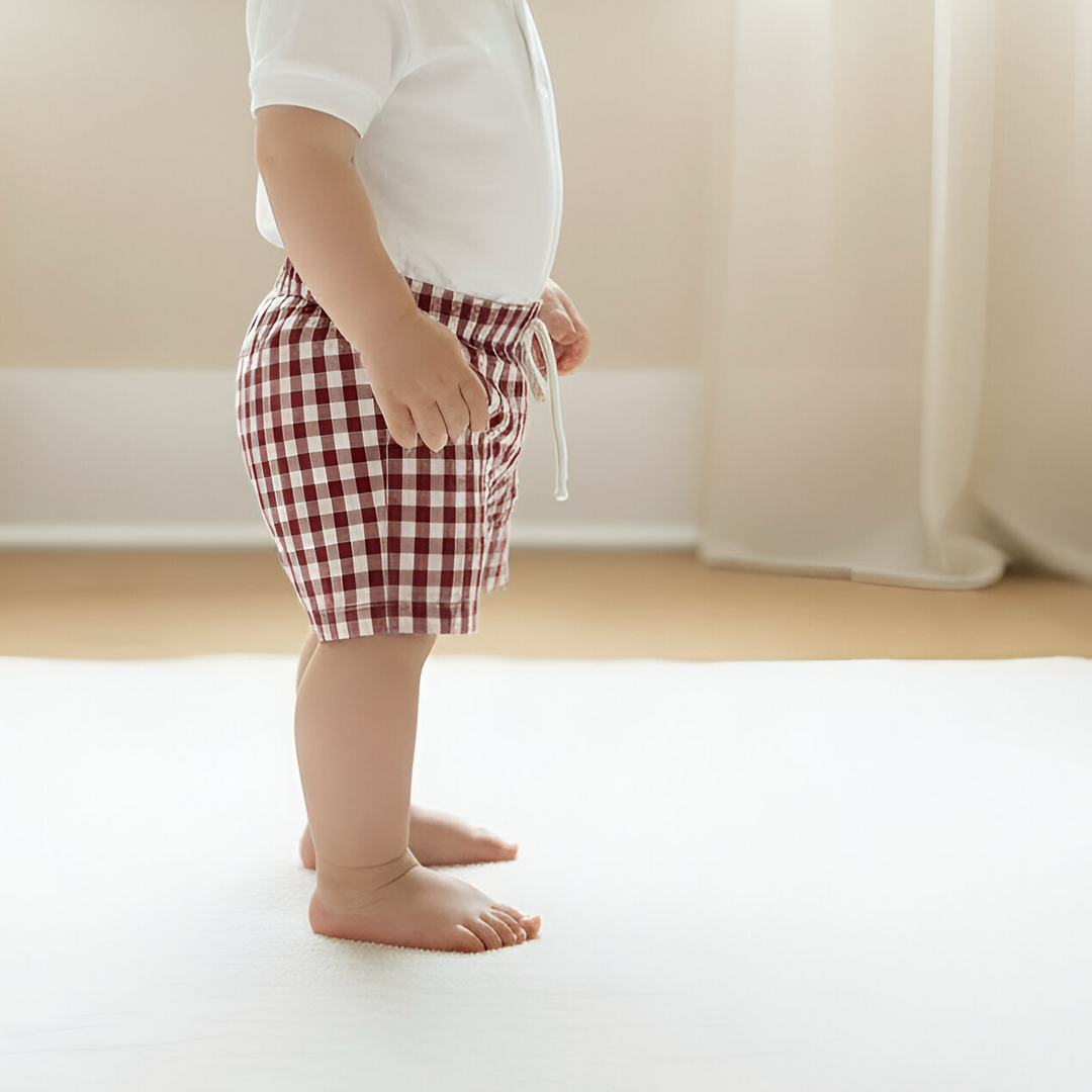 Baby Boys Sonny Short - Red Check