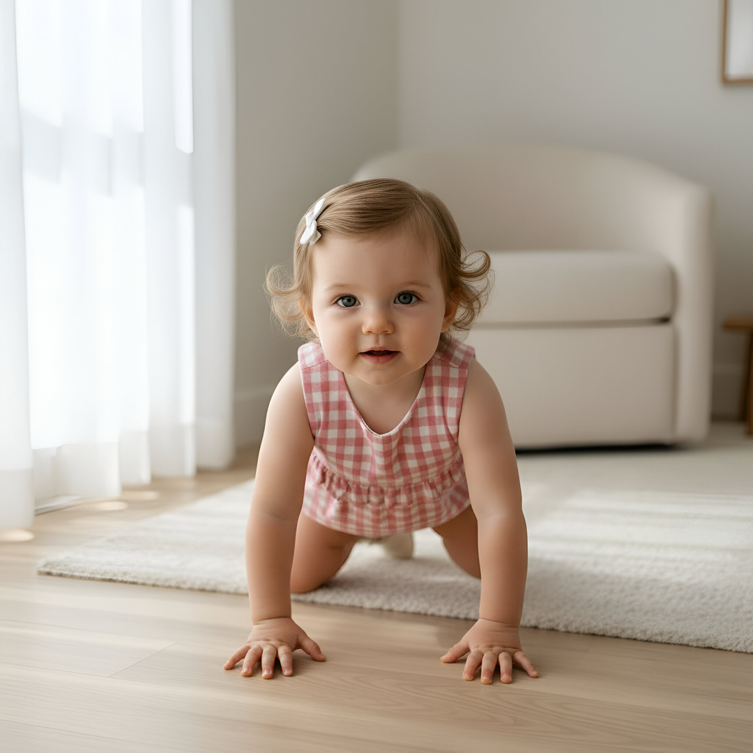 Baby Girls Nora Playsuit - Pink Check