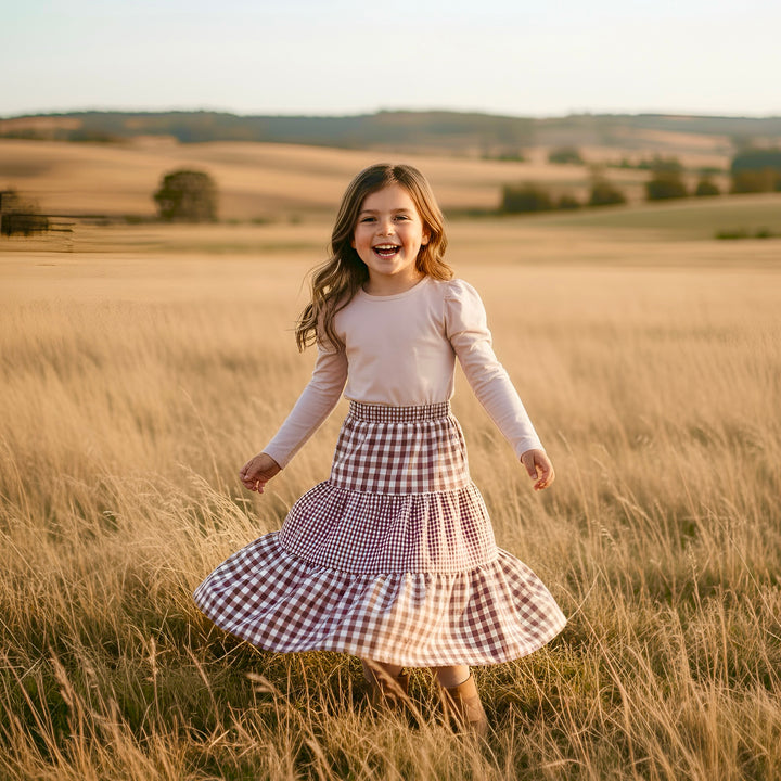 Girls Puff Sleeve Knit Top - Pink