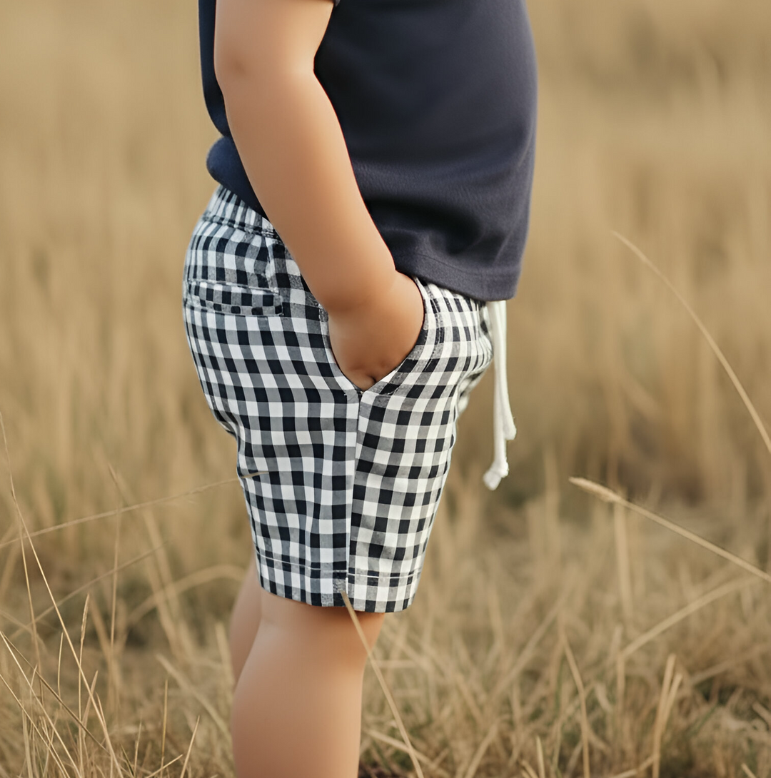 Boys Sonny Shorts - Navy Check