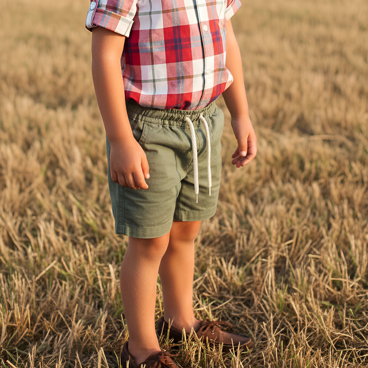 Boys Sonny Shorts - Green Linen