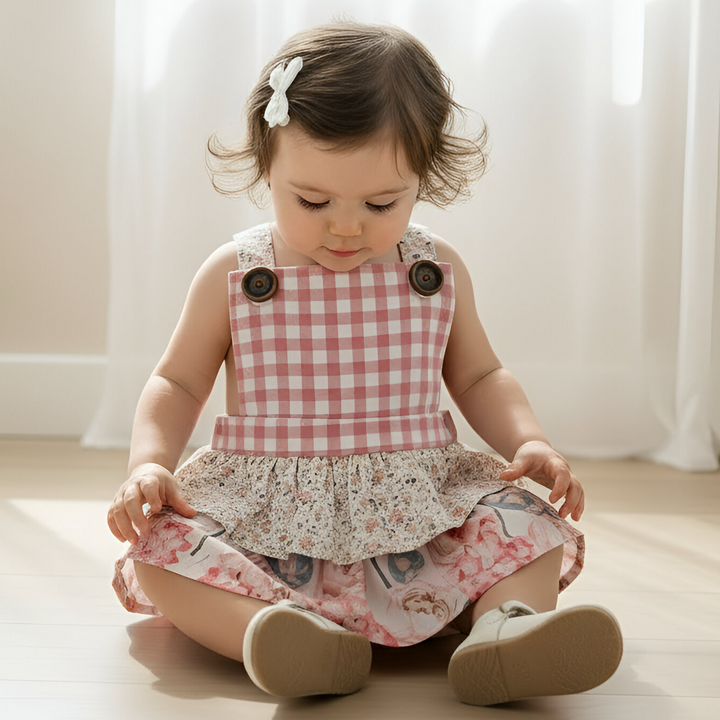 Baby Girls Frilly Playsuit -  Pretty Blossom
