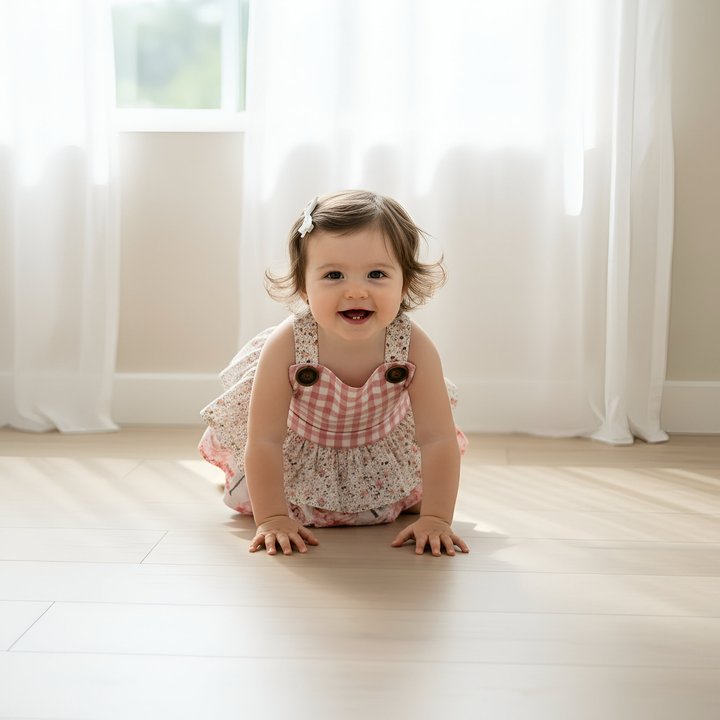 Baby Girls Frilly Playsuit -  Pretty Blossom