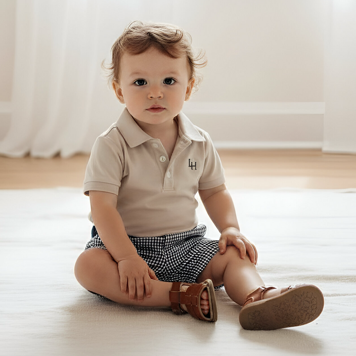 Baby Boys Oscar Shorts - Navy Gingham 26