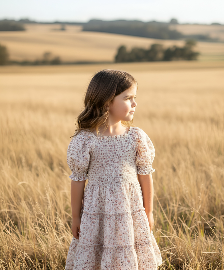 Girls Daisy Dress -  Pink Floral